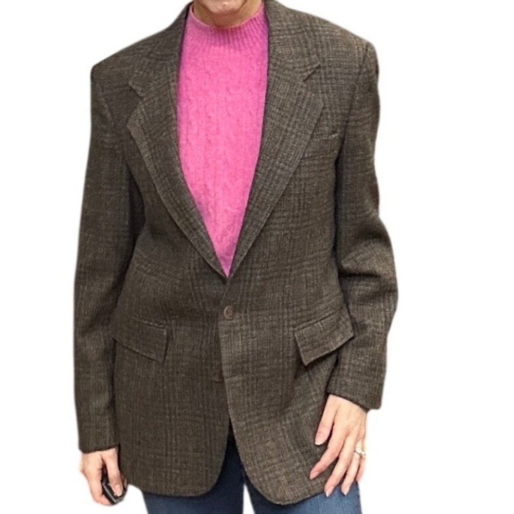 David Hunter Levi Strauss Mens 38R Brown Wool Tweed Sport Coat Blazer USA Made